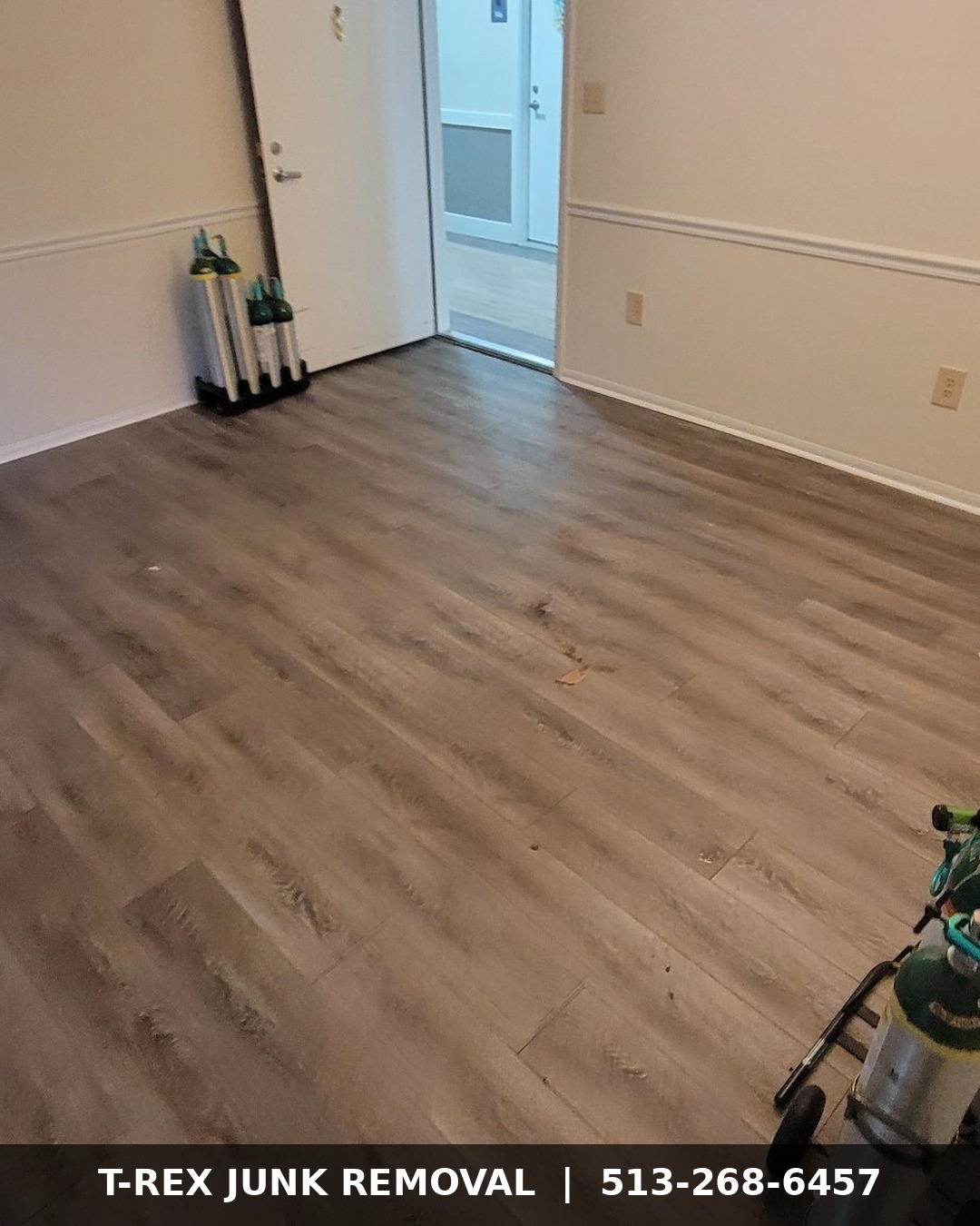 Cleared dining room after a cleanout