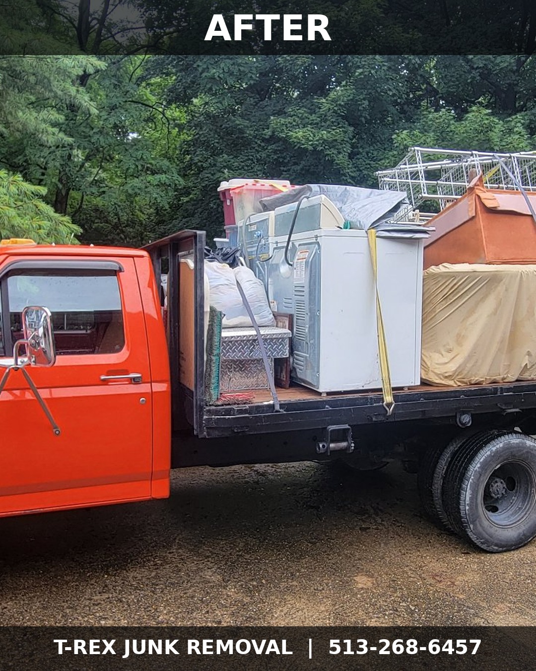 Loaded flatbed truck