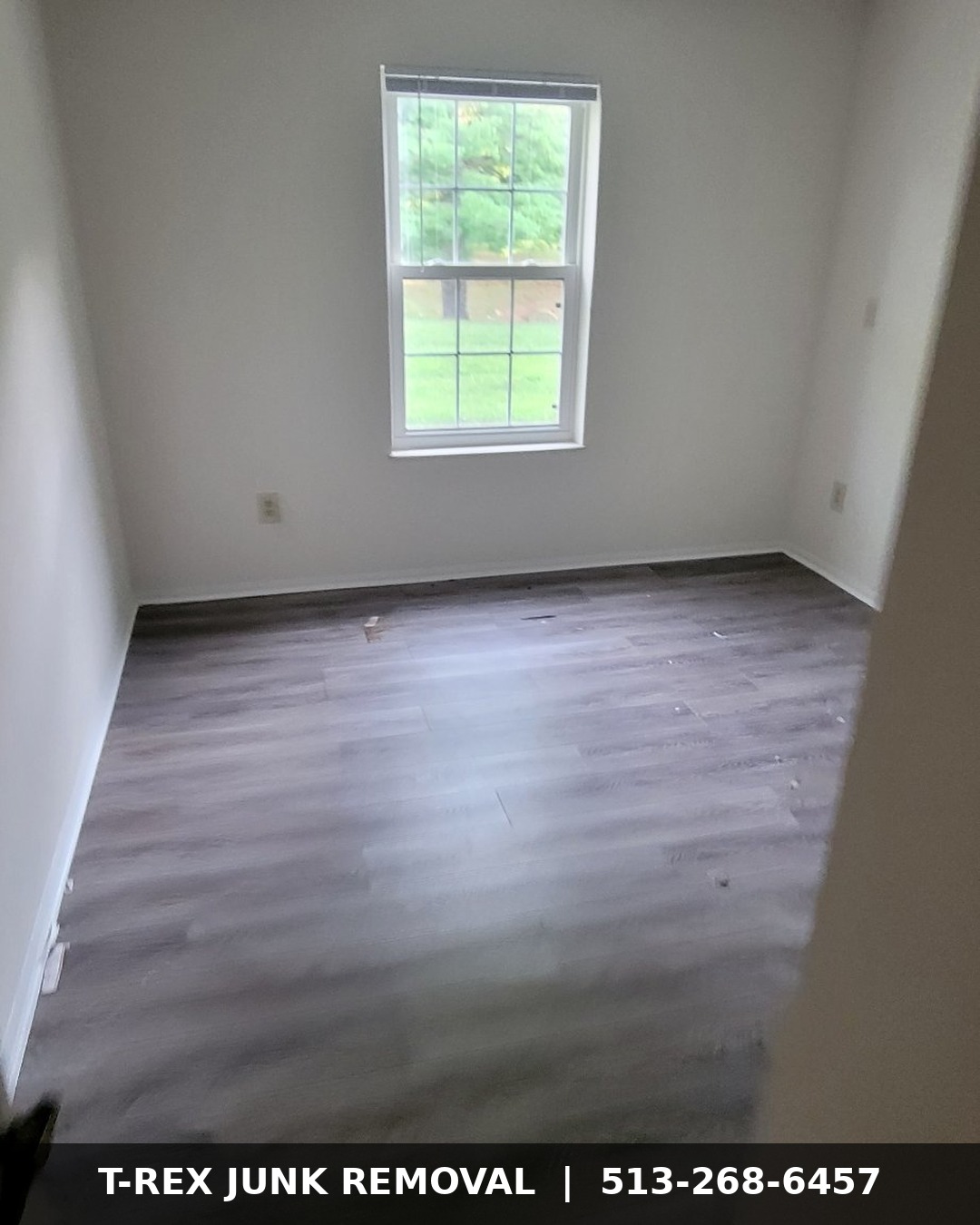 Cleared bedroom after a cleanout