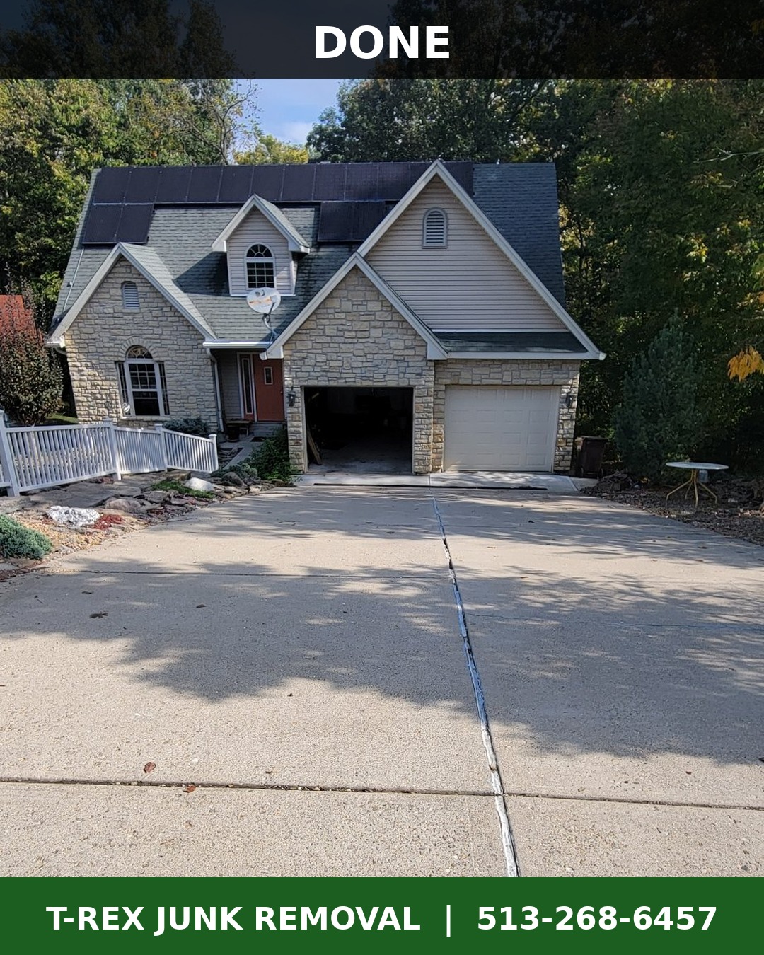 Garage and driveway after the cleanout